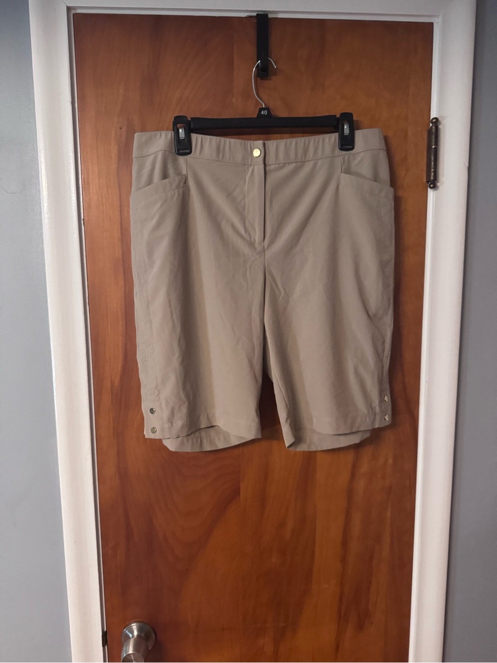 Women's Beige/Tan Bermuda Shorts - Lightweight Everyday Comfort